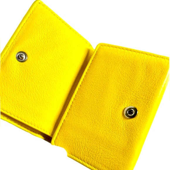 Balenciaga Paris Papier Mini Wallet in Neon Yellow Leather - EUC - Picture 9 of 14